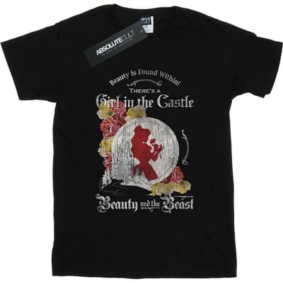 Disney Meisjes Beauty And The Beast Meisje in het Kasteel Katoenen T-Shirt (Zwart)