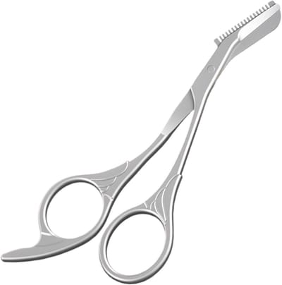 Stainless Steel Eyebrow Scissors with Comb - Precise Trimming Tool for Perfect Eyebrows