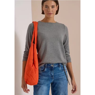 Shirt met lange mouwen, boothals en trekkoord
