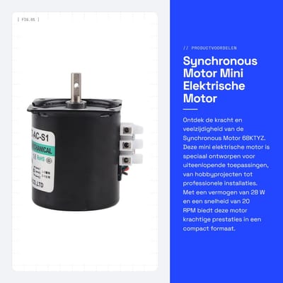 Dailygoods - Synchronous Motor - Mini Elektrische Motor - 220 V - 28 W - Permanent Magnet Motor - Geschikt voor diverse toepassingen - 68KTYZ model