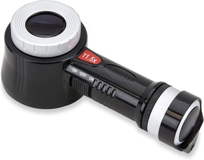 MeasureMagnifier met LED en UV Verlichting en Reticle 11.5x Vergroting - zoekwoorden: vergrootglas, meten Vergrootglas met Verlichting