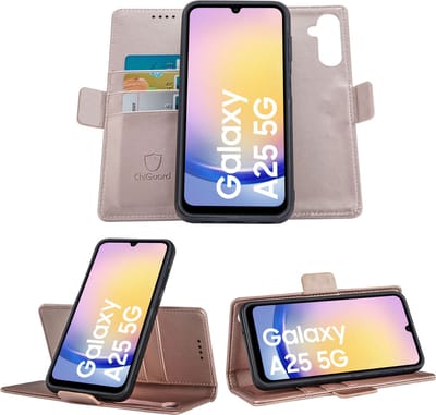 Geschikt voor Samsung Galaxy A25 - Book Case Hoesje - Uitneembaar Hoesje - Magnetische Sluiting - Portemonnee Rose