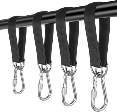 Hangmat riemen - Bevestiging touw - Ontspannen buiten - Versterkte naden - 4 stuks - Zwart