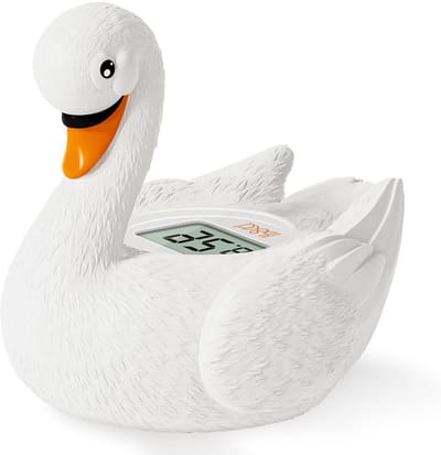 Babybadthermometer Zwaan - Zwevende Thermometer - Veilig Baden - Snelle Meting - 0-50°C - Wit