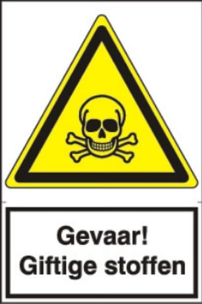 Artelli Sticker Gevaar! giftige stoffen (Prijs per stuk)