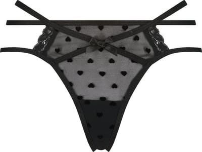 Hunkemöller Dames Lingerie String Melda - Zwart - maat 3XL