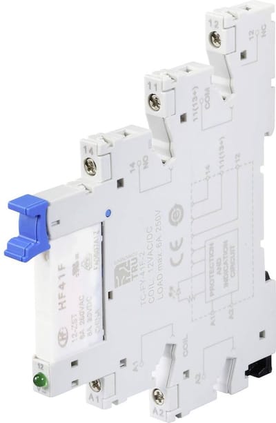 TRU COMPONENTS TC-FY-41F-2 12V Industrieel relais Nominale spanning: 12 V/DC, 12 V/AC Schakelstroom (max.): 6 A 1x NC,