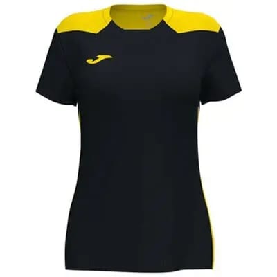 Joma Championship VI Shirt Korte Mouw Dames - Zwart / Geel | Maat: M