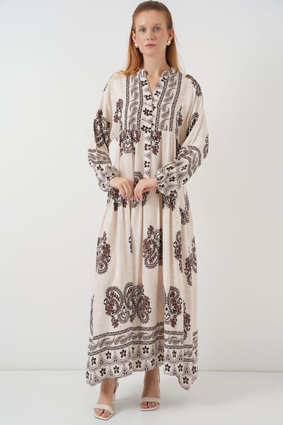 Gepubliceerd V-hals Maxi Jurk