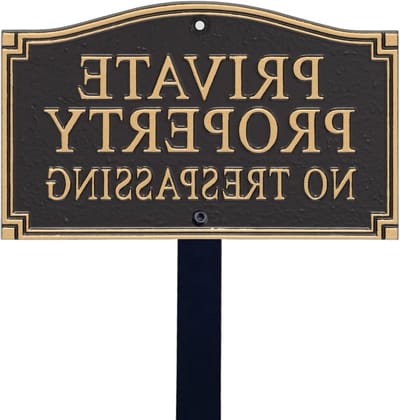 Privé Eigendom Bord - Verboden Toegang Teken - Tuin Afzetten - Roestvrij Aluminium - 5.75 x 9.5 Inch - Zwart