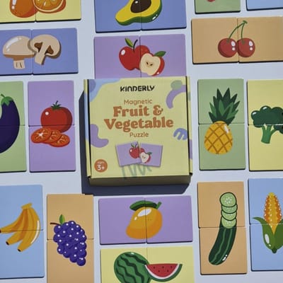 Kinderlybaby - Magnetische Groenten en fruitpuzzel- 40-delig