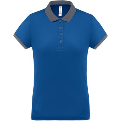 Damessportpolo 'Proact' met korte mouwen Royal Blue/Sporty Grey - XS