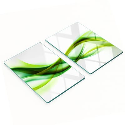 Multifunctionele decoratieve glazen panelen met abstracte golven, 2x40x52 cm