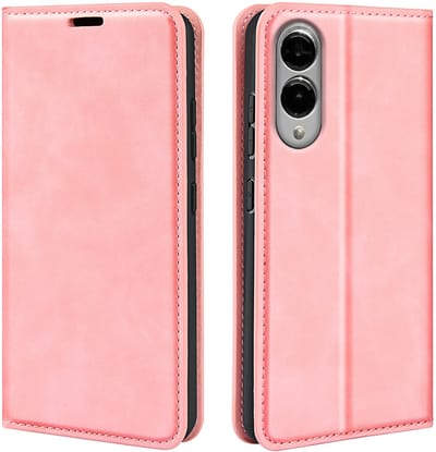 MobyDefend Hoesje - Geschikt voor Samsung Galaxy S25 Edge - Luxe Wallet Bookcase (Magnetische Sluiting) - Roze
