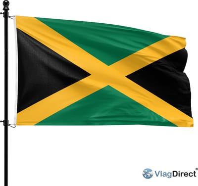 VlagDirect - Jamaicaanse vlag - Jamaica vlag - 90 x 150 cm.