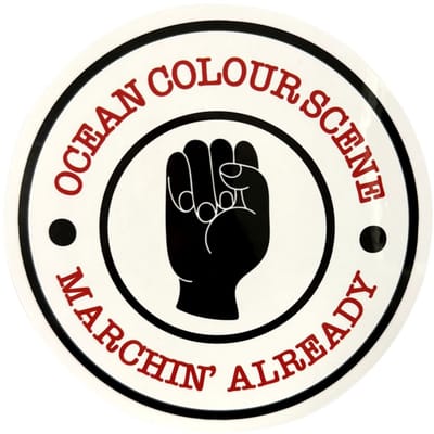 Ocean Colour Scene - Marchin' Fist Sticker - Gebroken wit/Zwart