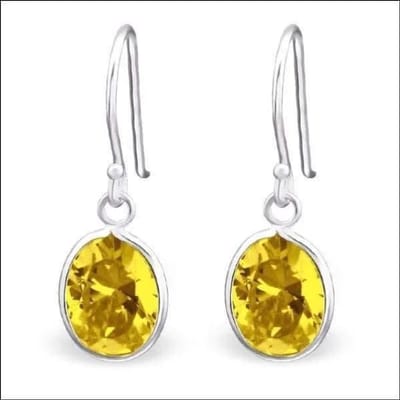 Aramat Jewels | Oorhangers | Zilveren Kinder Oorhangers Ovaal | Geel | | | |10mm | Zilver | Kinderen | Verkleurd niet