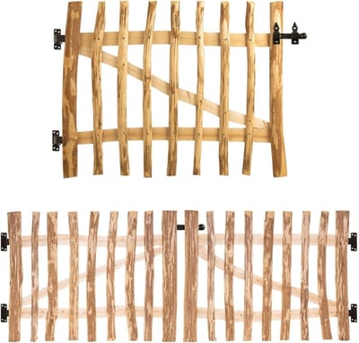 Dubbele Houten Tuinpoort Bouwpakket Hazelnoot - Diverse Maten