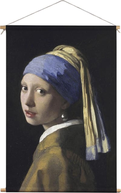 Meisje met de parel | Textieldoek | Textielposter | Wanddecoratie | 120CM x 180CM” | Schilderij