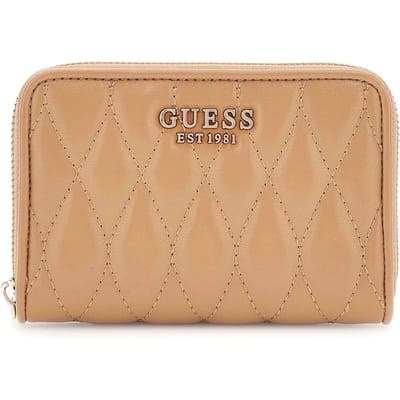 GUESS portemonnee Valla Zip Around Wallet Beige Lichtbruin