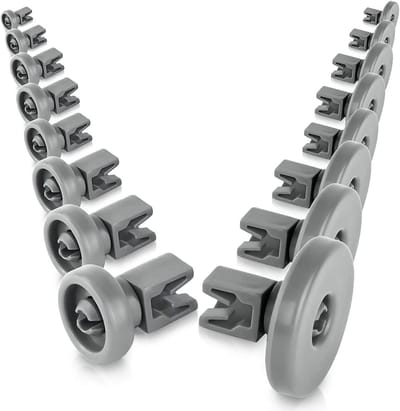 Vaatwasser Rolset - Wielen Korven - Vaatwasser Reparatie - Universeel Geschikt - 8x Boven 25mm 8x Onder 40mm - Wit