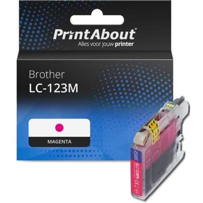 PrintAbout huismerk Inktcartridge LC-123M Magenta Geschikt voor Brother