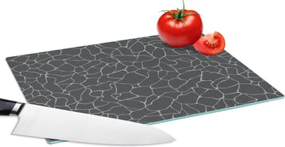 Glazen Snijplank - 28x20 - Design - Geometrie - Zwart - Snijplanken Glas