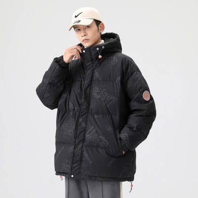 Nieuwe Winter Met Capuchon Donsjack, Verdikt, Warm en Koudebestendig, Jeugd Hong Kong Stijl Modieus Jack 3XL