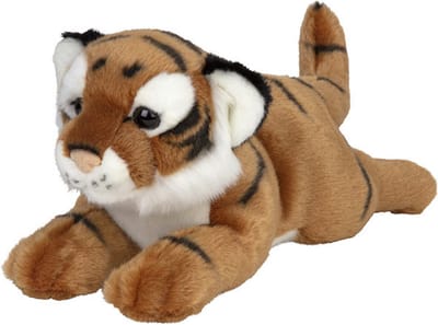 Nature Planet Pluche bruine baby tijger knuffel - 33 cm - Wilde dieren knuffels - Cadeau - Kinderen