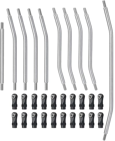 Dailygoods - RC Auto Link Rod - 10 stuks voor Axial Wraith - Zwart en zilver - RC-accessoires - Geschikt voor 1/10 RC auto - 130 mm en...