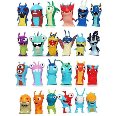 24 pièces/ensemble Slugterra PVC Anime Dessin Animé Mignon Figurine d'Action Jouets de Loisir Collection Modèle Jouet Tendance Cadeaux d'Anniversaire Pour Enfants blue