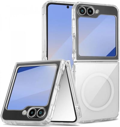 Hoesje Geschikt voor Samsung Galaxy Z Flip 7 FE / 6 - Compatibel met MagSafe - Hard Back Cover met Magneet - Transparant