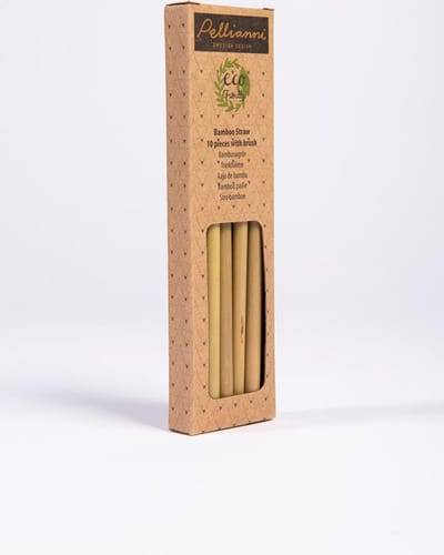 Bamboe drinkriekjes + reinigingsborsteltje