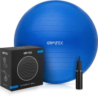Gymtek® Gymnastiekbal incl. Pomp - 65 cm - Pilatesbal, Trainingsbal, Fitnessbal, Zitbal voor Fitness, Pilates, Home Gym, Workout, Fysiotherapie