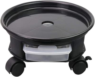 Plantenroller met wieltjes - Pot trolley Onderzetter - Planten verplaatsen - Met wateropslag - 27 cm - Bruin