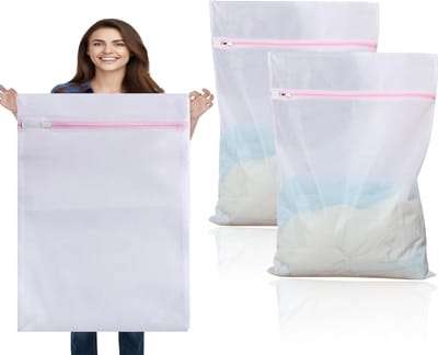 VHV - Waszak - extra grote XXL wasnet met verborgen ritssluiting - voor wasmachine, reizen en kleding opbergen