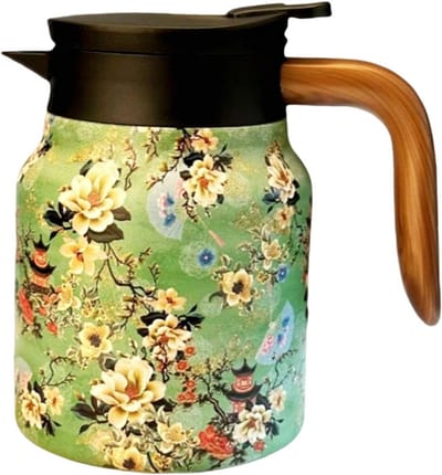 Theepot Koffie Dispenser - Thermosfles Caraf - Dranken Warm Houden - Met Thee Infuser - 1 Liter - Groen