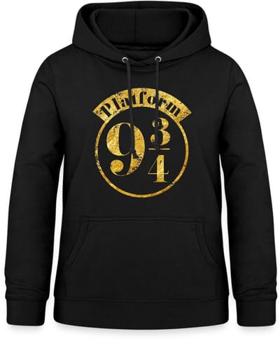 Harry Potter Perron 9 3/4 Faux Gouden Textuur Hoodie Dames