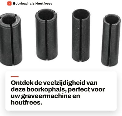Dailygoods- Houtfrees Set - 9 Stuks Adapters - Hoge Precisie - Freeshouder - Slijtvast Materiaal - Geschikt voor Graveermachine