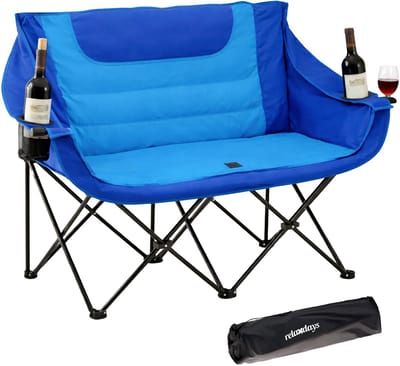 Campingstoel opvouwbaar - voor 2 personen - tot 272 kg - blauw