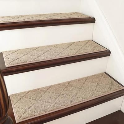 Antislip Traptreden Matten Beige voor Binnen 4 Stuks - Veiligheid voor Kinderen en Honden