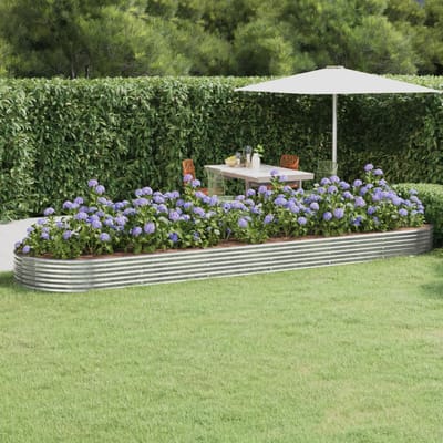 vidaXL - Plantenbak - 523x140x36 - cm - gegalvaniseerd - staal - zilverkleurig