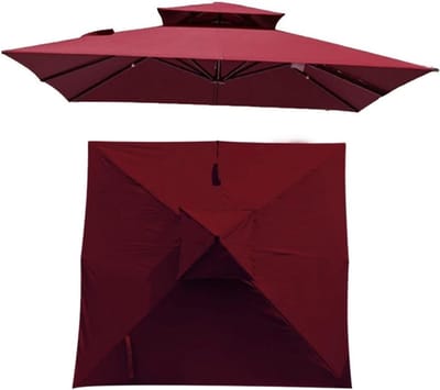 Parasol Vervangdoek - Zonnedakhoes - Buiten Schaduw - UV50+ Bescherming - 300x300 cm - Bordeauxrood