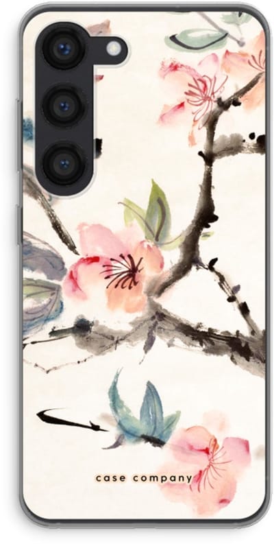 Case Company® - Hoesje geschikt voor Samsung Galaxy S23 hoesje - Japanse bloemen - Soft Cover Telefoonhoesje - Bescherming aan alle Kanten en Schermrand