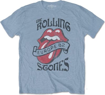 The Rolling Stones - Europe '82 Tour Heren T-shirt - S - Blauw