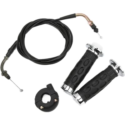 Poignées d'accélérateur à poignée tournante 7/8 pouces avec support de gaine de câble pour moteur GY6 50cc-125cc Scooter Moto ATV black