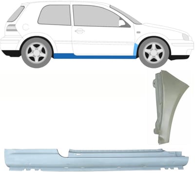 Volledige dorpel + reparatiepaneel voorste spatbord voor Volkswagen Golf 4 97-06