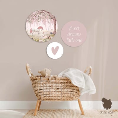 Muurcirkel set Unicorn pink Kikki Belle-kinderkameraccessoires-wanddecoratie-muurcirkel-unicorn