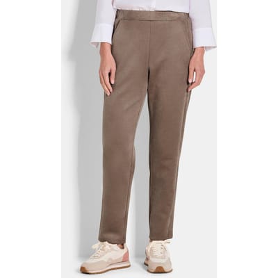 Broek LOUISA in suèdelook - taupe - Gr. 50 van Goldner Fashion