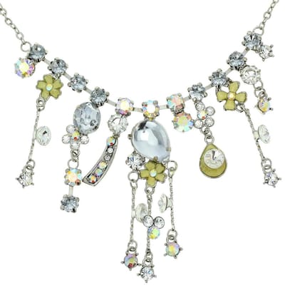 Behave - Zilverkleurige ketting met steentjes - Modeketting voor dames